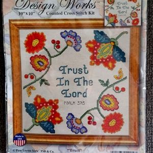 Design Works Counted Cross Stitch Kit, 'Trust In The Lord'  ** NWT **